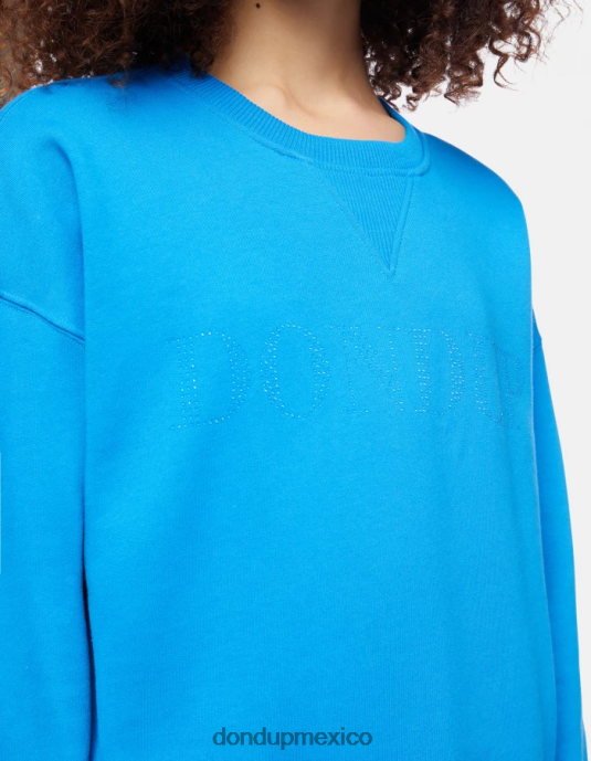 turquesa DONDUP mujer sudadera regular fit con cuello redondo vestir D0VXD429