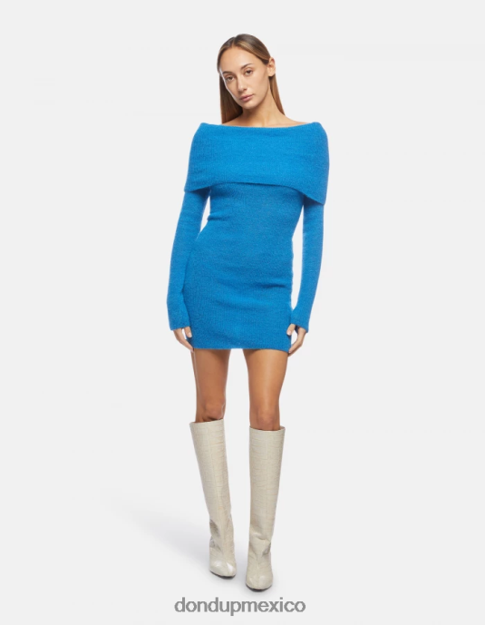 turquesa DONDUP mujer vestido corto de mohair vestir D0VXD294