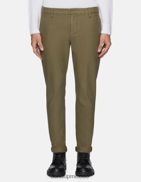 verde salvia DONDUP hombres pantalones gaubert slim de algodón vestir D0VXD780