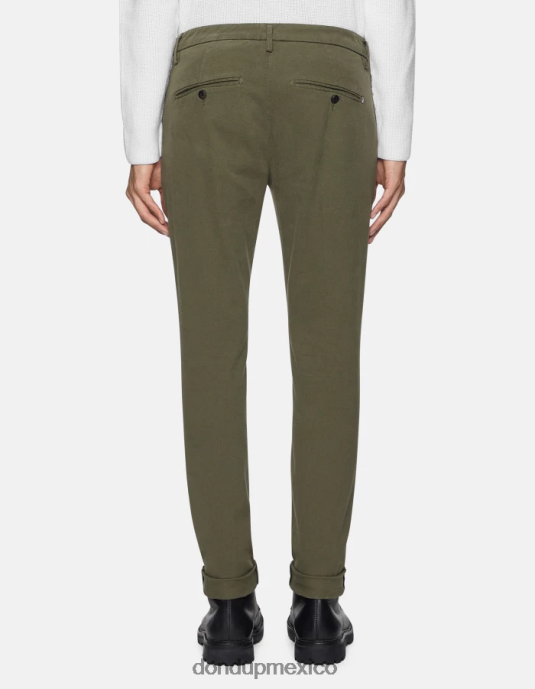verde salvia DONDUP hombres pantalones gaubert slim fit de algodón con pinzas vestir D0VXD723
