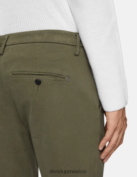 verde salvia DONDUP hombres pantalones gaubert slim fit de algodón con pinzas vestir D0VXD723