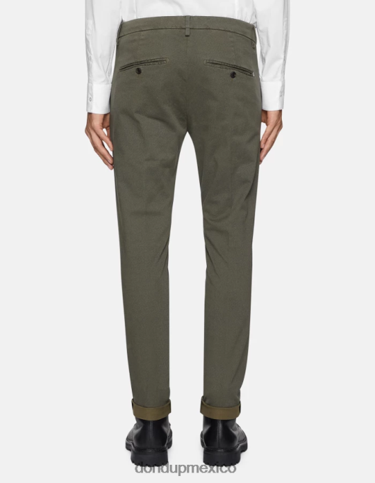 verde salvia DONDUP hombres pantalones gaubert slim fit de algodón estampado vestir D0VXD781