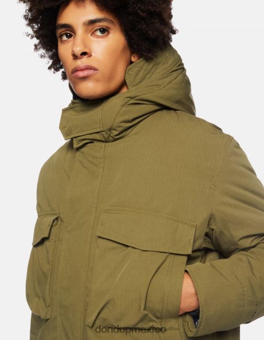 verde salvia DONDUP hombres parka holgada en tejido técnico vestir D0VXD904
