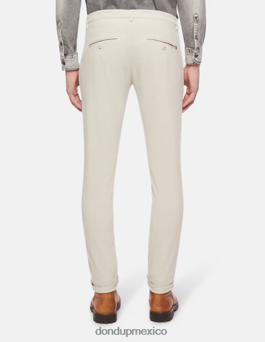 yeso DONDUP hombres pantalones gaubert slim fit de algodón con pinzas vestir D0VXD722
